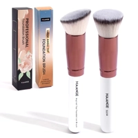 2PCS Foundation Makeup Brush Set Flat Angled Kabuki Powder Blush Brush for Liquid Soft Bristles Cosm