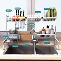 DIY Storage Holder Stainless Steel Kitchen Organizer Multifunction Kitchen Shelf Wall Drain Dish Bas