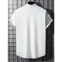 Manfinity RSRT Men Plants Print Button up Shirt without Tee Manfinity RSRT Men Plants Print Button up Shirt without Tee