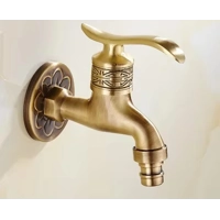 Decorative Brass Outdoor Faucet Garden Bibcock Tap Antique Retro Bathroom Washing Machine Faucet Bal Decorative Brass Outdoor Faucet Garden Bibcock Tap Antique Retro Bathroom Washing Machine Faucet Bal