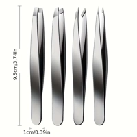 4Pcs Set Professional Tweezers Set Perfect for Eyebrow Hair Removal Splinter Very Effortless and Rel