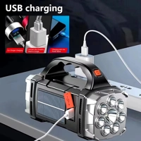 Portable Powerful USB Rechargeable Flashlight Solar LED Light with COB Work Light 4 Gear Charge Mobi Portable Powerful USB Rechargeable Flashlight Solar LED Light with COB Work Light 4 Gear Charge Mobi