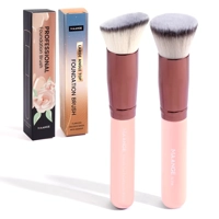 2PCS Foundation Makeup Brush Set Flat Angled Kabuki Powder Blush Brush for Liquid Soft Bristles Cosm