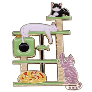 Cute Cat Tree Scratch Post Enamel Pin - Brooches Lapel Bag Badges Cat Lover Jewellery Gift Cute Cat Tree Scratch Post Enamel Pin - Brooches Lapel Bag Badges Cat Lover Jewellery Gift