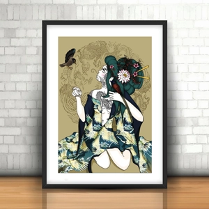 Himitsu o Oshieru (Tell me a secret) - Japanese Woodblock ..