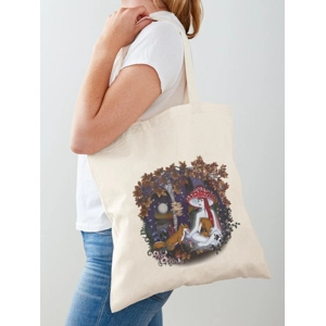 Anita and the foxes - Mushroom Girl Woodland Spooky Art Il..