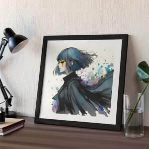 Gris - Artwork print 21cm x 21cm - Fan Art Video Game Japanese Manga Girl Mental Health Watercolour