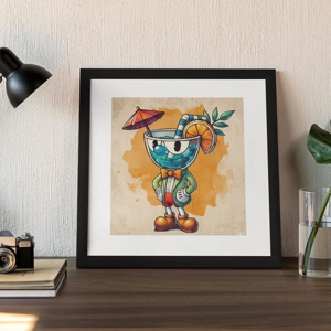 Gin and Tonic Head - Artwork print 21cm x 21cm - Fan Art Video Game Cartoon Cup Head Art Poster