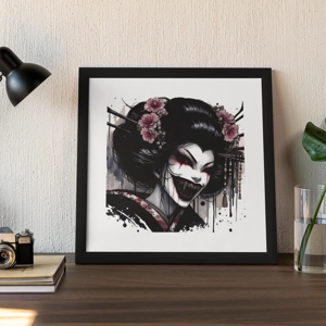 Ohaguro Bettari - Nothing but blackened teeth)- Watercolour Manga Art Print (21cm x 21cm)