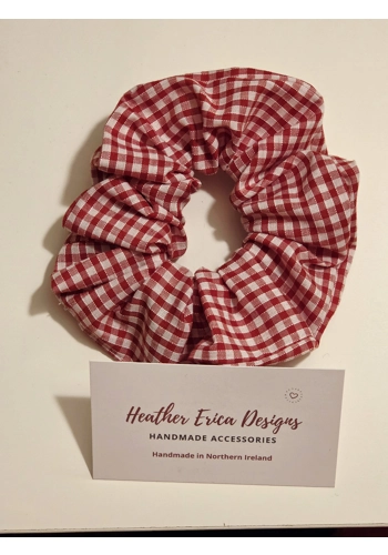 Red Gingham Scrunchie