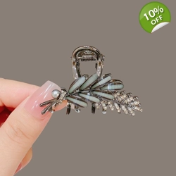 Exquisite Wheat Ear Glass Rhinestone Grip Clip, High-end Hair Clip, Mid Size H..