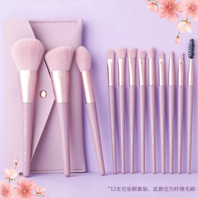 Additional Image for 12 Pieces Makeup Brush Set, Super Soft Bristles, Eyeshadow, Loose Powder, Contouring Brush, Beginner