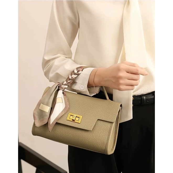 Additional Image for Genuine Leather Handbag Office Lady Hand-held Bag, Single Shoulder Bag, Women Crossbody Bag for Gift