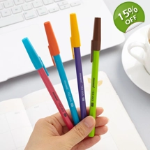 Monami Ballpoint Pen, 4 Atomic Oil Pen, Cap Pulling 0.7mm Signature Pen Color Contrast Series