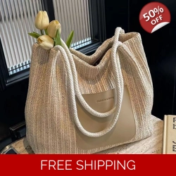 Summer Straw Woven Large Capacity High-value Bags, Beach Vacation Weaving, One..