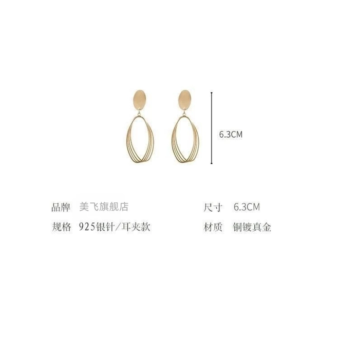 Additional Image for French Style Round Face Earring for Women, Elegant New Light Luxury Pure Silver Ear Accessories