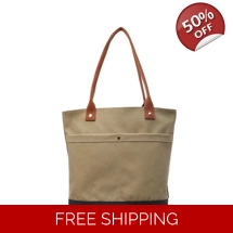 Large Capacity Tote Bag for Women New Fashionable Color Contrasting Handbag Single Should Canvas Bag