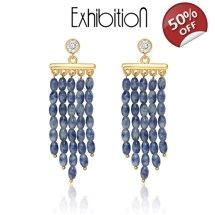 Exhibition Tassel Earrings for Women, Pure Silver, Unique Design, Crystal Drop Earrings Accessories