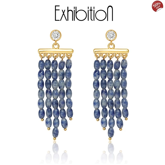 product Image for Exhibition Tassel Earrings for Women, Pure Silver, Unique Design, Crystal Drop Earrings Accessories
