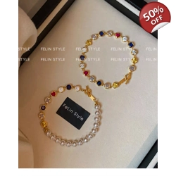 Pearl Colored Zirconium Stone Bracelet for Lady, Summer Light Luxury, Unique a..