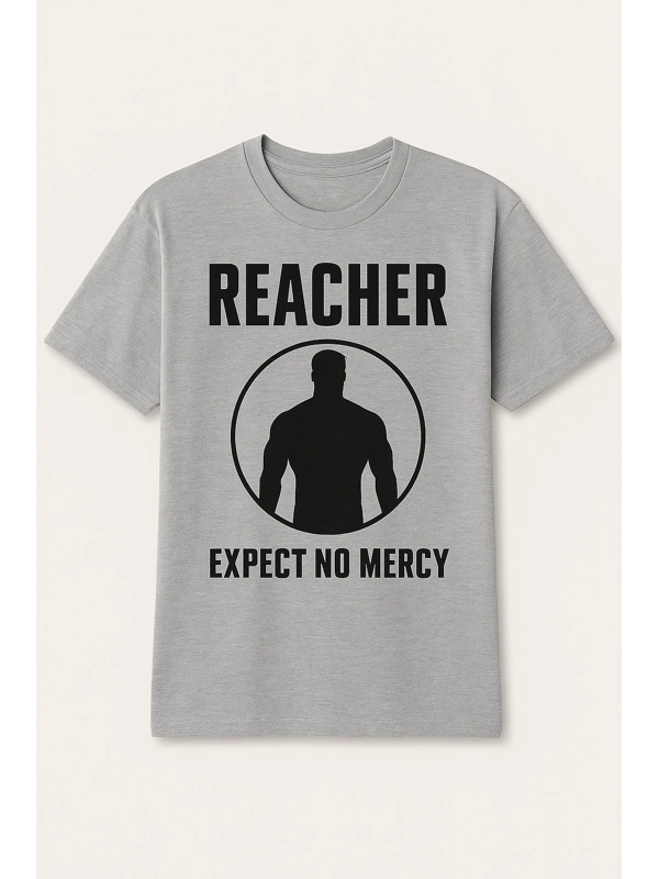 "REACHER – EXPECT NO MERCY" Heather Grey T-Shirt