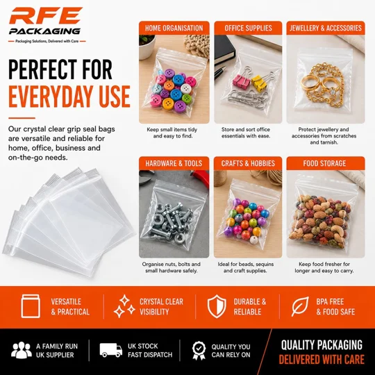 12.75" x 12.75" Grip Seal Bags