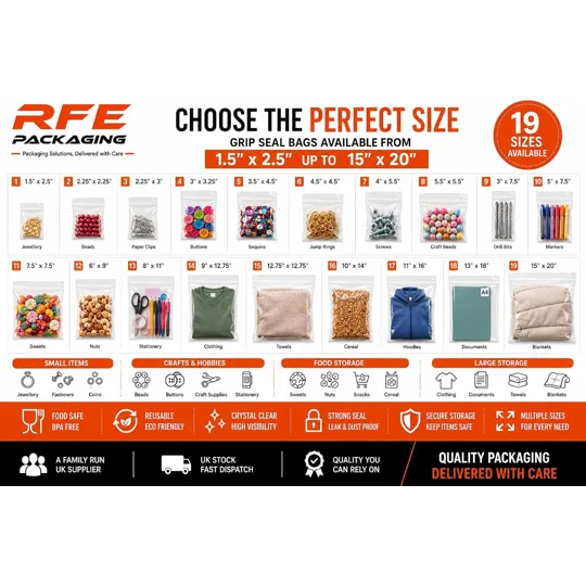 8" x 11" Grip Seal Bags