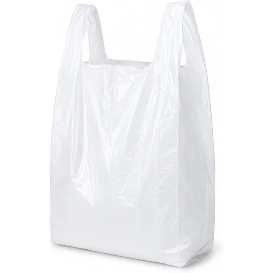 Medium White Plastic Vest Carrier Bags 10" x 15" x 18"