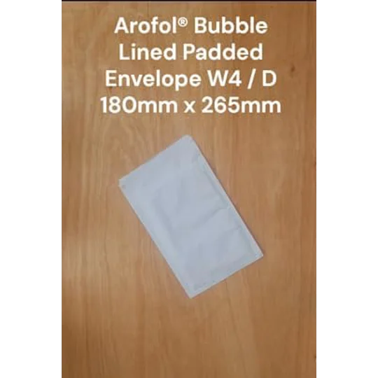 Arofol® 180mm x 265mm W4 / D Bubble Lined Padded Envelope Postal Bags