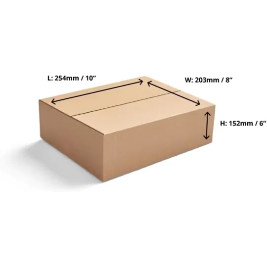 10"x8"x6" Single Wall Cardboard Boxes 254 x 203 x 152mm