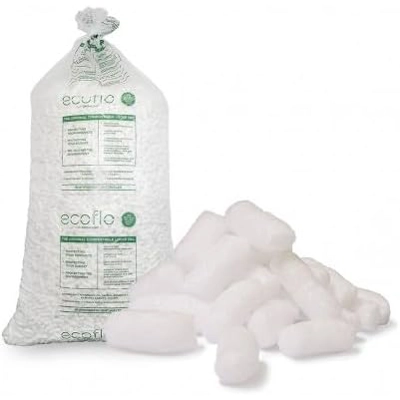 15 Cubic Feet EcoFlo Biodegradable Packing Peanuts - Protective Void Loose Fill