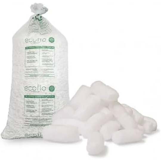 15 Cubic Feet EcoFlo Biodegradable Packing Peanuts - Protective Void Loose Fill