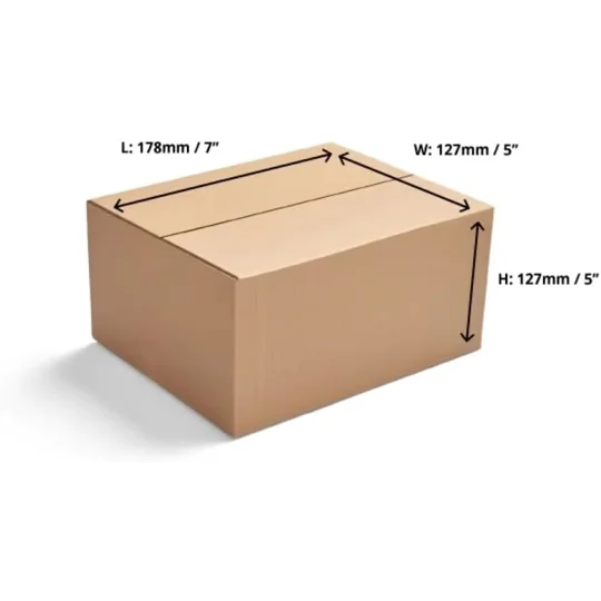 7"x5"x5" Single Wall Cardboard Boxes 178 x 127 x 127mm