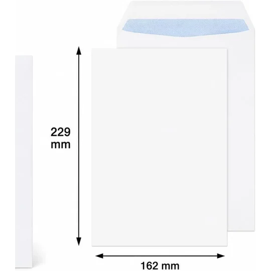 C5 / A5 White Mailing Envelopes Self Seal 90gsm 229 x 162mm