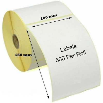 4" x 6" Self-Adhesive Direct Thermal Roll 500 Labels Per Roll (100 x 150 mm)