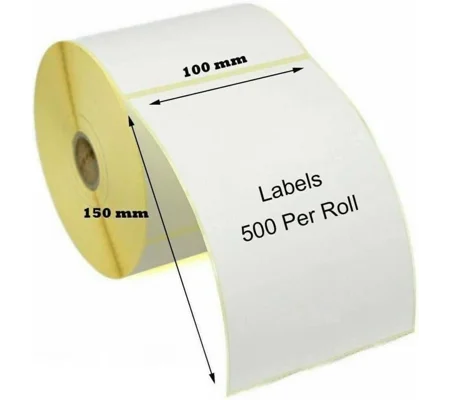 4" x 6" Self-Adhesive Direct Thermal Roll 500 Labels Per Roll (100 x 150 mm)
