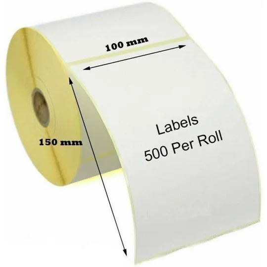 4" x 6" Self-Adhesive Direct Thermal Roll 500 Labels Per Roll (100 x 150 mm)