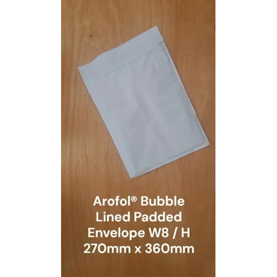 Arofol® 270mm x 360mm W8 / 8 Bubble Lined Padded Envelope Postal Bags