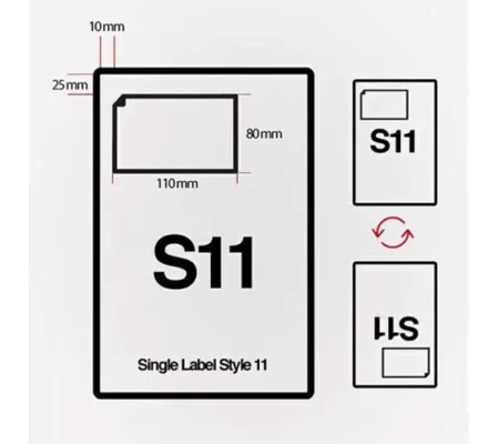 S11 A4 Integrated Labels 110 x 80mm Address Peel Off Dispatch Notes Packing Slips