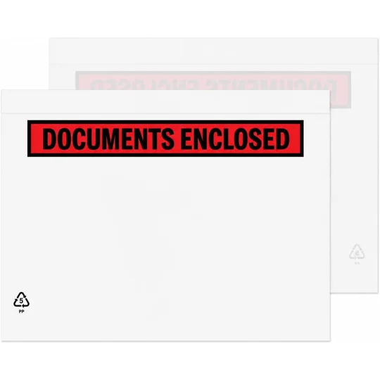 A4 Printed Document Enclosed Wallets Plain Peel & Seal Clear Plastic Envelopes