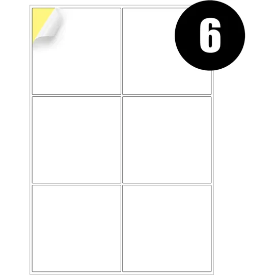 6 Labels Per Sheet Multipurpose A4 Label Sheets