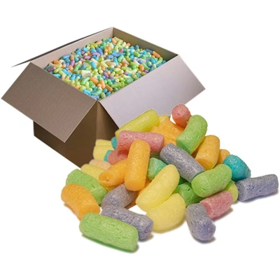 2.5 Cubic Feet MultiColour EcoFlo Biodegradable Packing Peanuts - Protective Void Loose Fill 2.5 Cubic Feet MultiColour EcoFlo Biodegradable Packing Peanuts - Protective Void Loose Fill