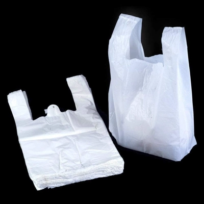 Large White Plastic Vest Carrier Bags 11" x 17" x 21"