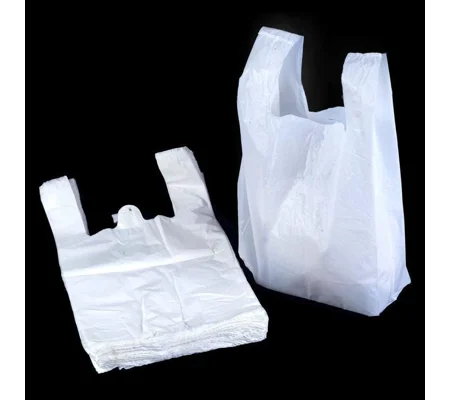 Large White Plastic Vest Carrier Bags 11" x 17" x 21"