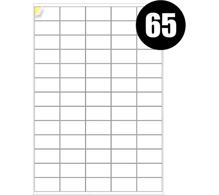 65 Labels Per Sheet Multipurpose A4 Label Sheets