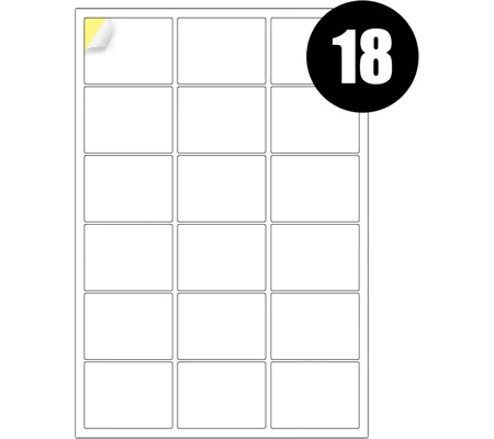 18 Labels Per Sheet Multipurpose A4 Label Sheets