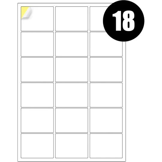 18 Labels Per Sheet Multipurpose A4 Label Sheets
