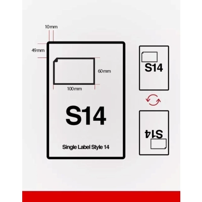 S14 A4 Integrated Labels 110 x 60mm Address Peel Off Dispatch Notes Packing Slips