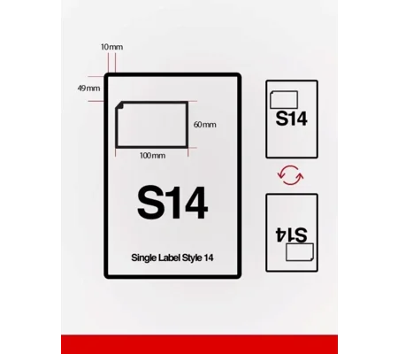 S14 A4 Integrated Labels 110 x 60mm Address Peel Off Dispatch Notes Packing Slips