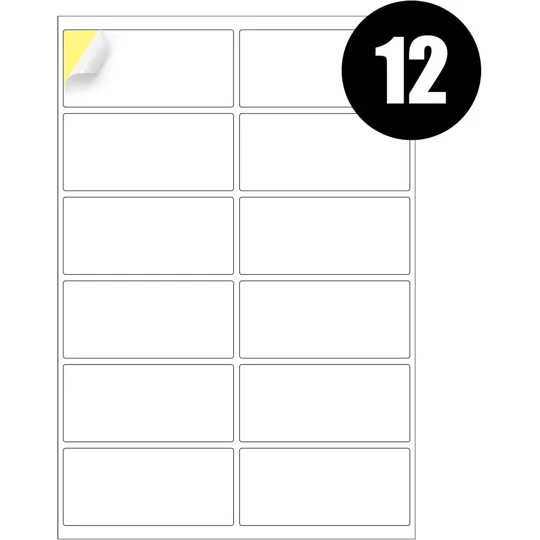 12 Labels Per Sheet Multipurpose A4 Label Sheets